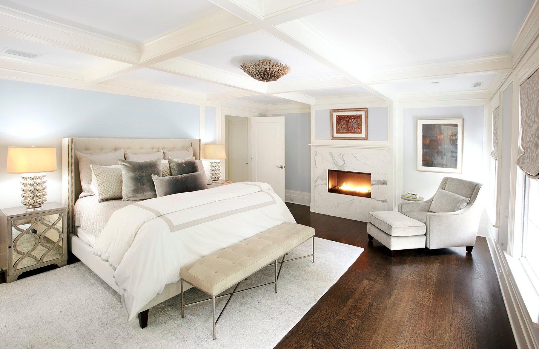 Luxury Master Bedroom with Fireplace